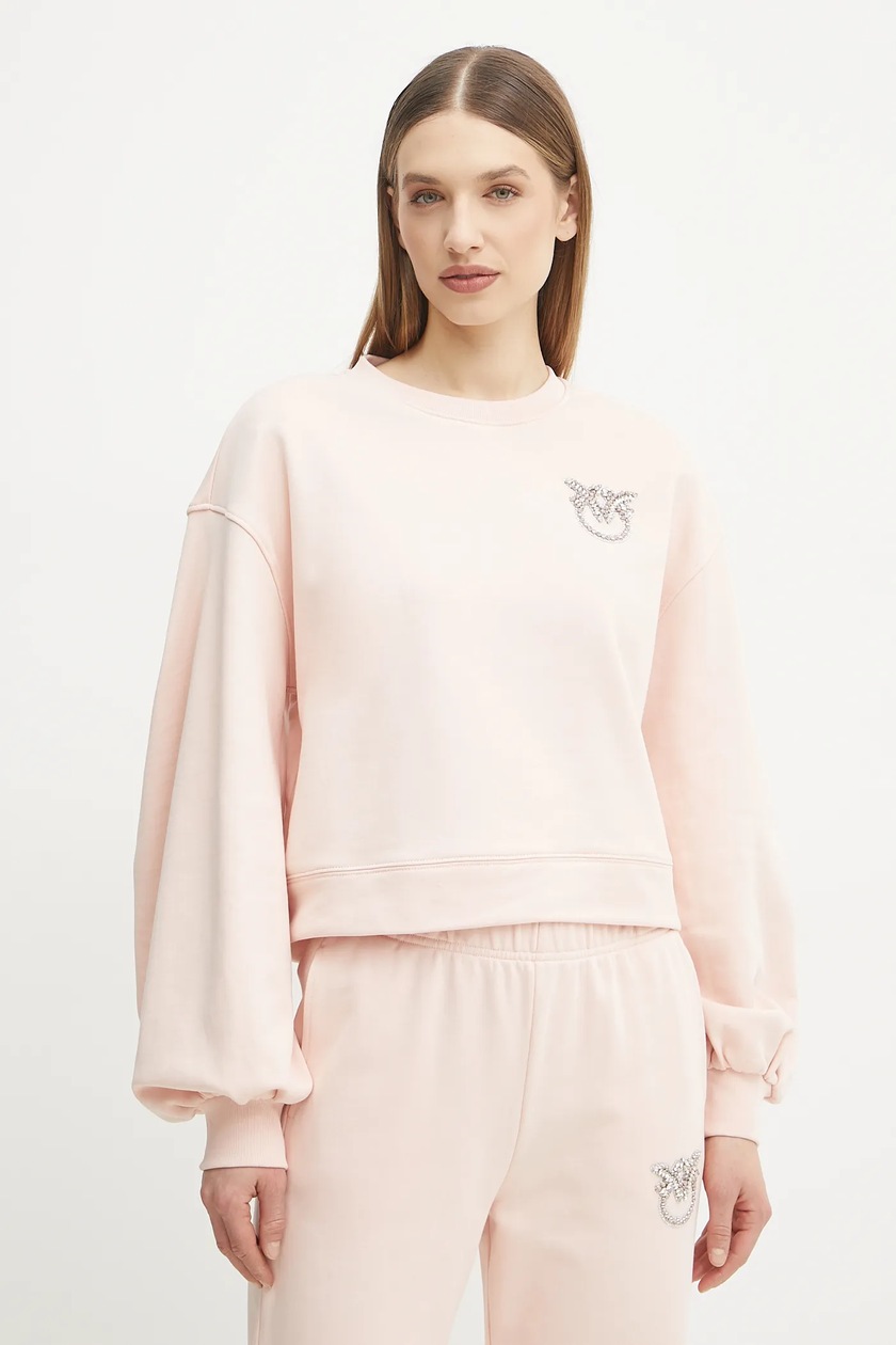 Pinko bluza damska kolor różowy z aplikacją 104387 A297