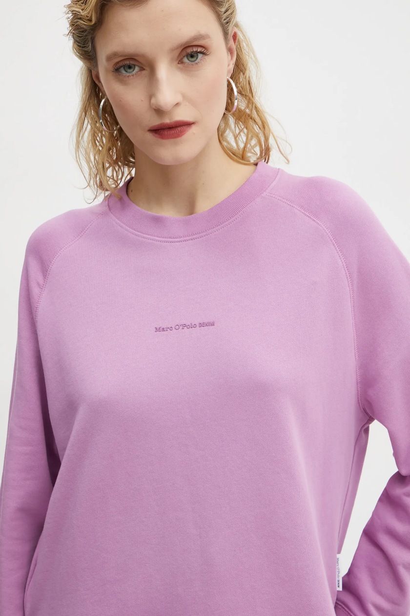 小物 _mark.n Marc O'Polo bluza bawełniana damska kolor fioletowy gładka