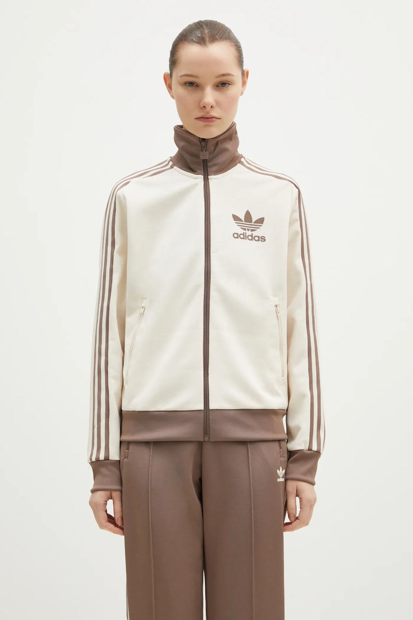 adidas Originals sweatshirt Firebird women's beige color adidas Originals sweatshirt Firebird women's beige color