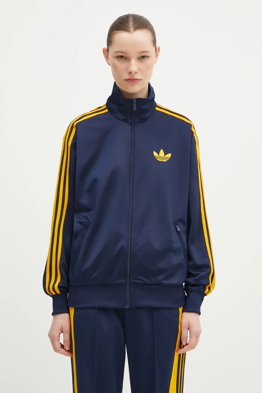 adidas Originals velvet sweatshirt 70s Velour Tracktop navy