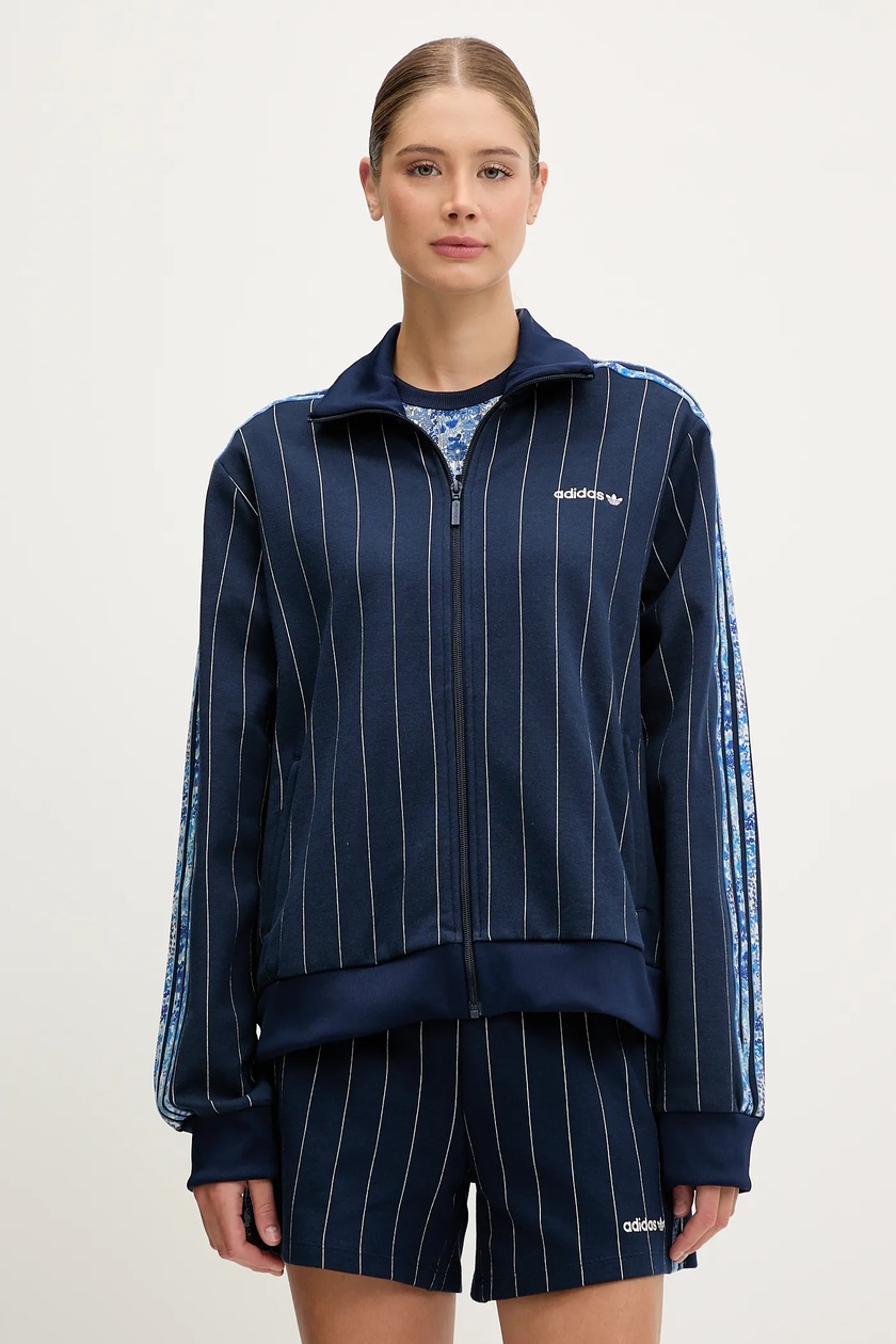 Кофта из велюра adidas Originals 70s Velour Tracktop цвет синий с