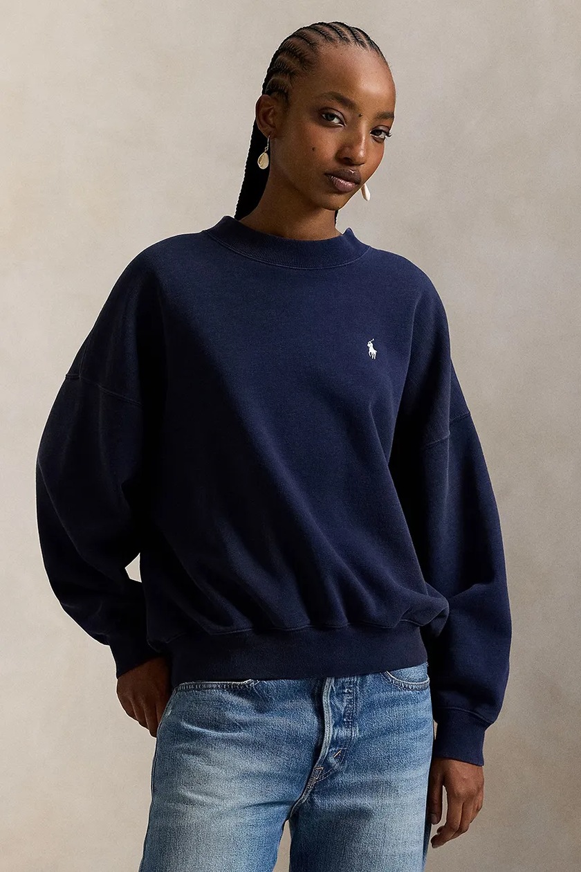 Кофта Polo Ralph Lauren женская цвет синий с аппликацией 211936820