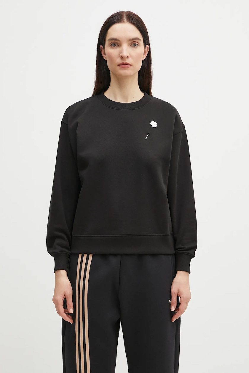 Kenzo felpa in cotone donna colore nero con applicazione