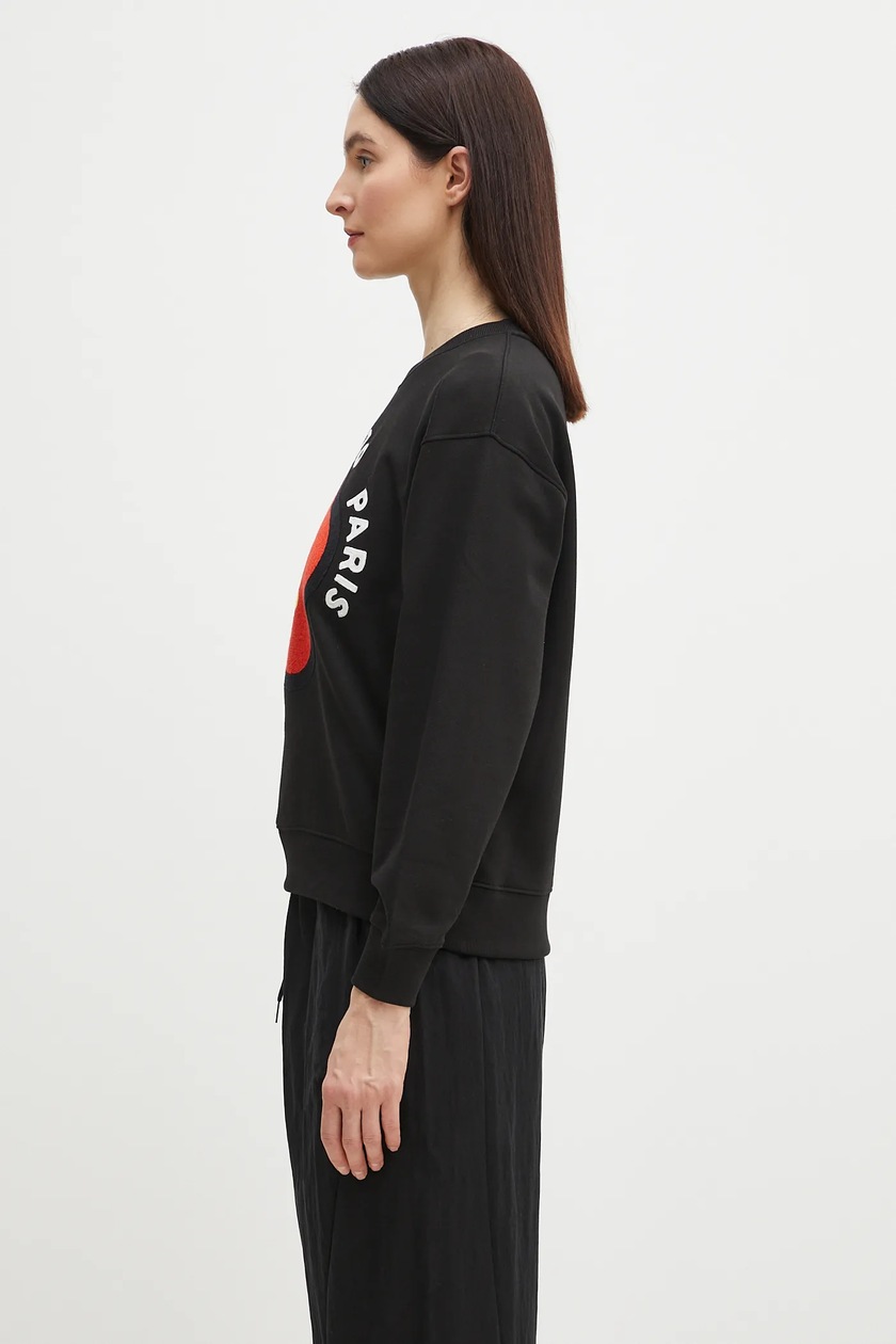 その他 KENZO SS25 Black cotton sweatshirt (FF52SW1894MF 99J) Kenzo cotton sweatshirt women's black color patterned