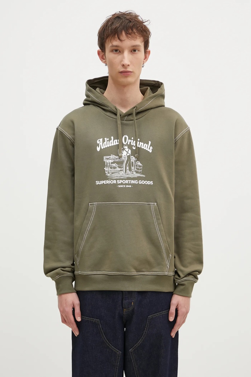 adidas Originals sweatshirt Funnelneck Tracktop men's green