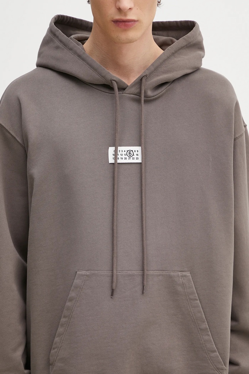 MM6 Maison Margiela cotton sweatshirt men's brown color