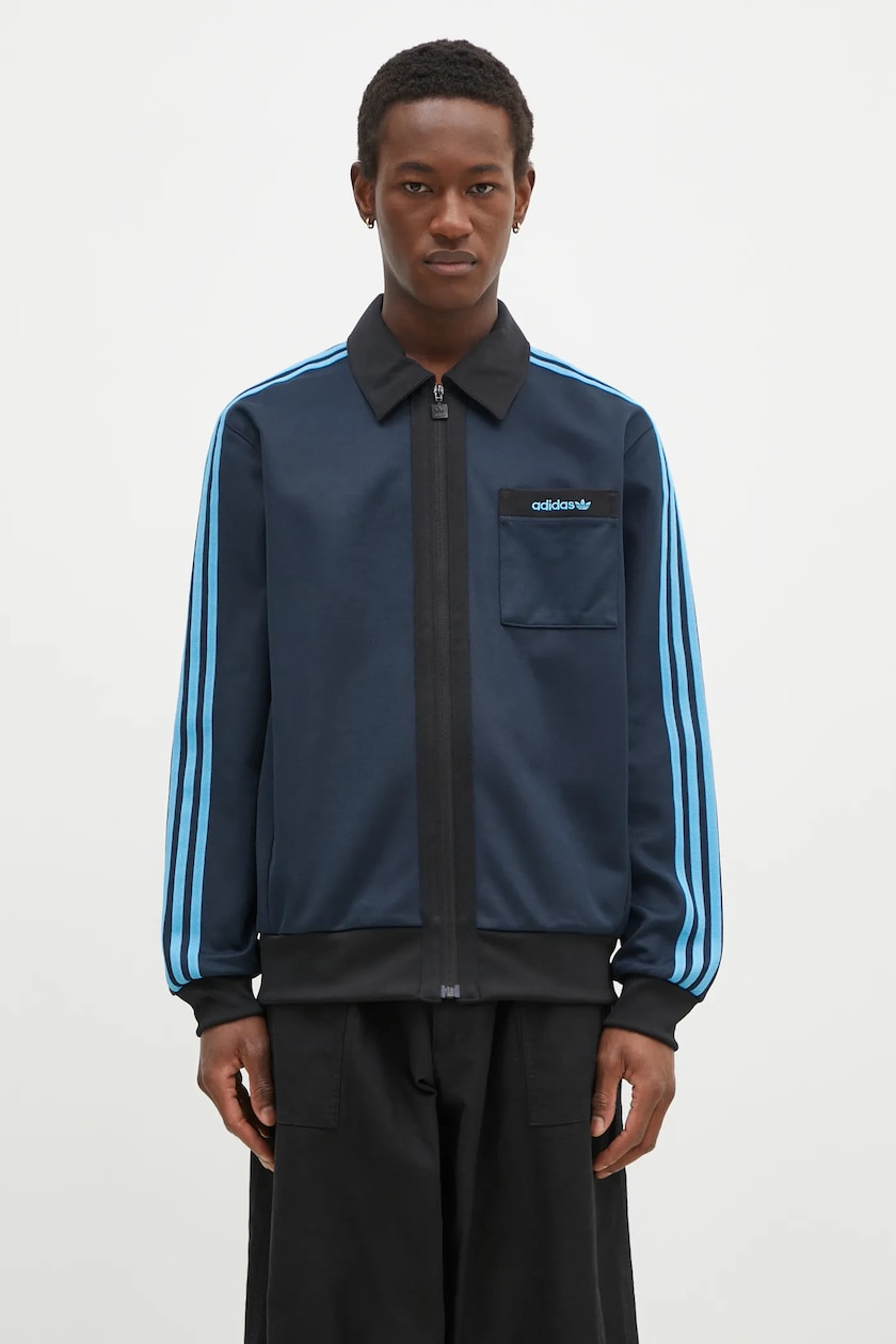 adidas Originals sweatshirt Track Top men's navy blue color with adidas Originals sweatshirt Track Top men's navy blue color with