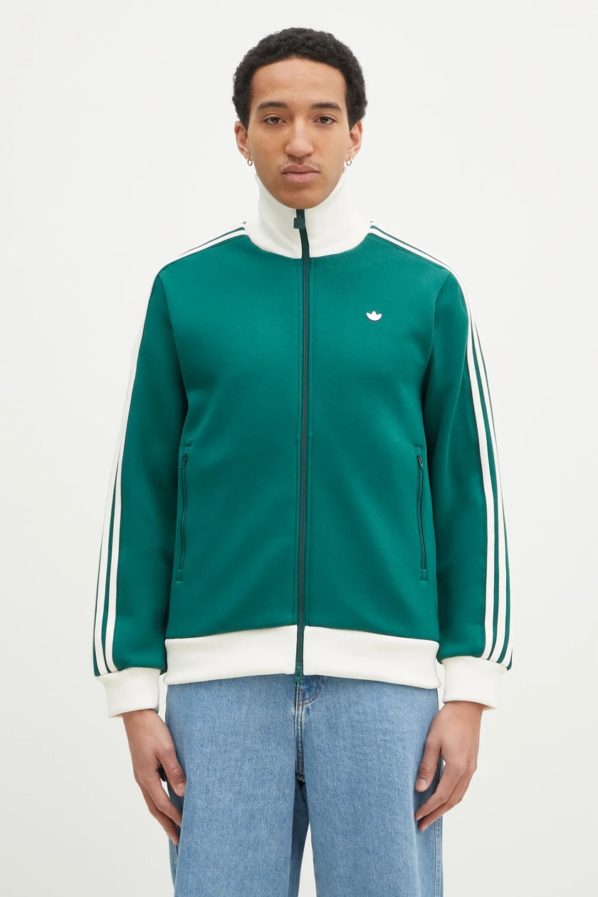 adidas Originals sweatshirt Track Top men's green color with adidas Originals sweatshirt Track Top men's green color with
