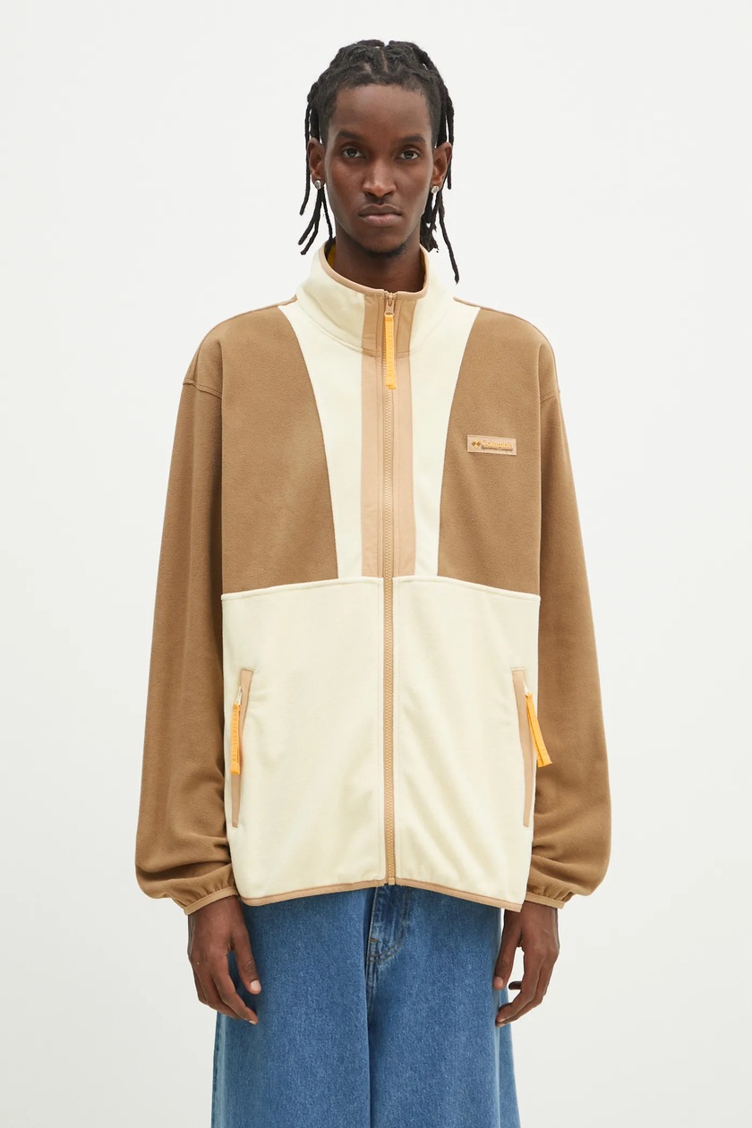 Columbia fleece sweatshirt Backbowl II Full Zip Fleece beige color