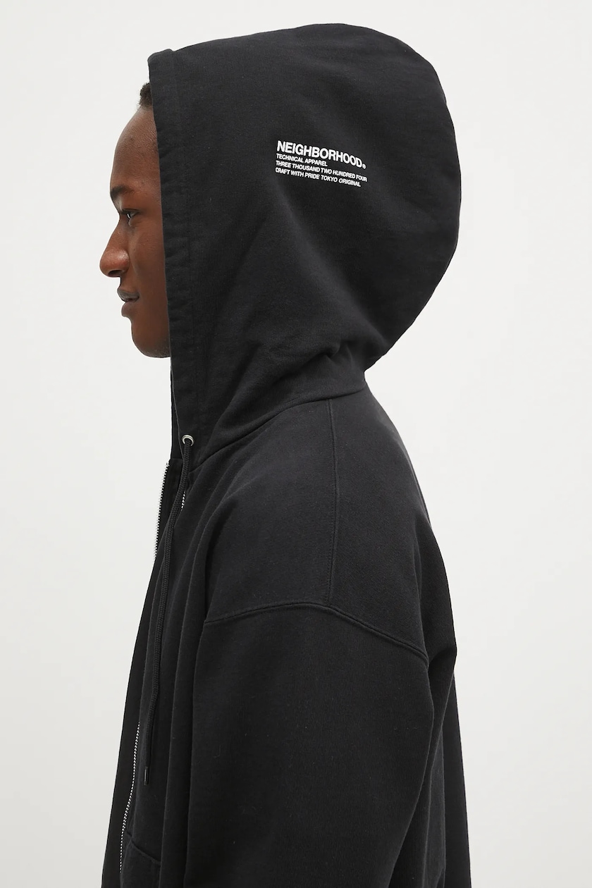 NEIGHBORHOOD cotton sweatshirt Classic Sweat Zip Hoodie Ls black