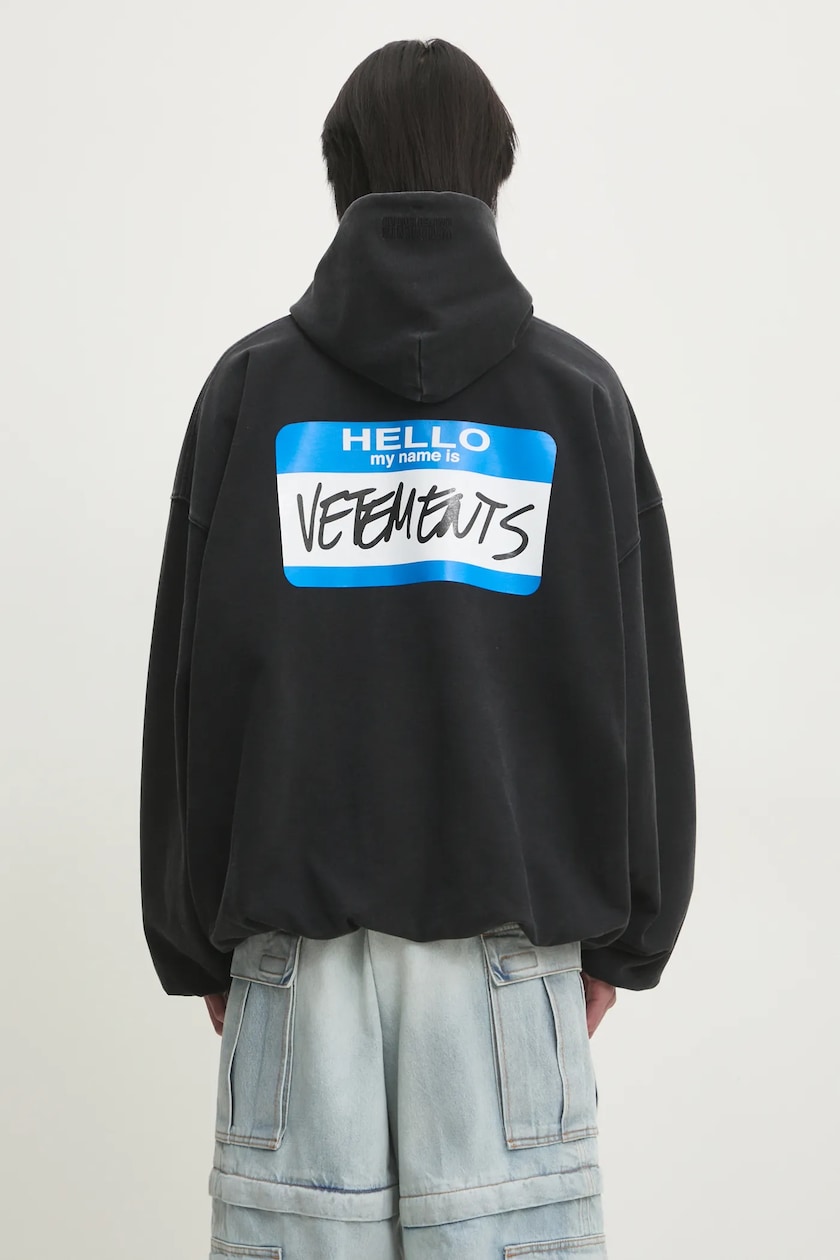 VETEMENTS sweatshirt Double Anarchy Hoodie black color VETEMENTS sweatshirt Double Anarchy Hoodie black color