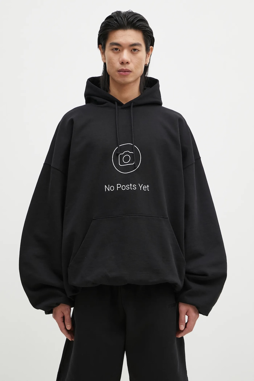 VETEMENTS sweatshirt No Posts Cropped Boxy black color VETEMENTS sweatshirt No Posts Cropped Boxy black color