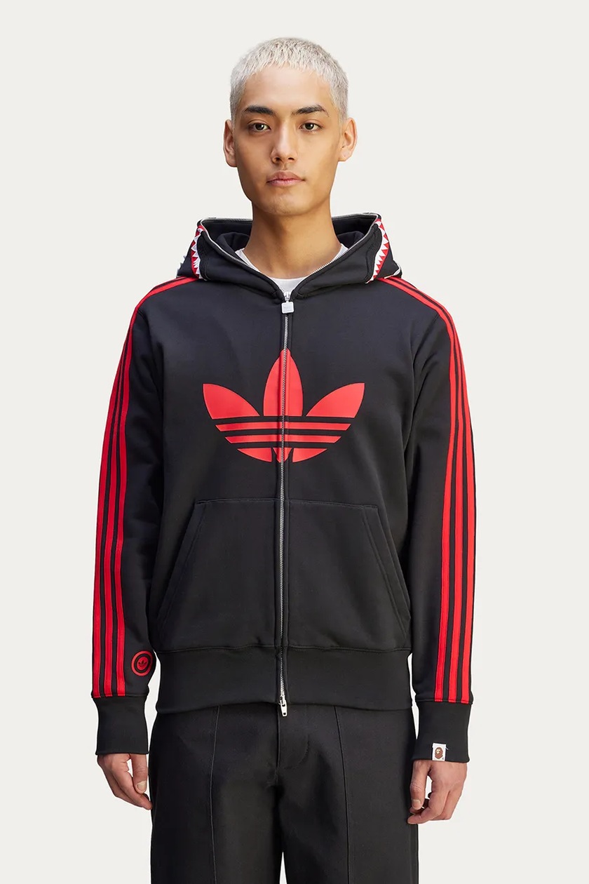 パーカー・フーディ Bape x adidas SB Shark Hoodie Black BAPE x adidas Shark Fleece Full Zip Hoodie Black Men's