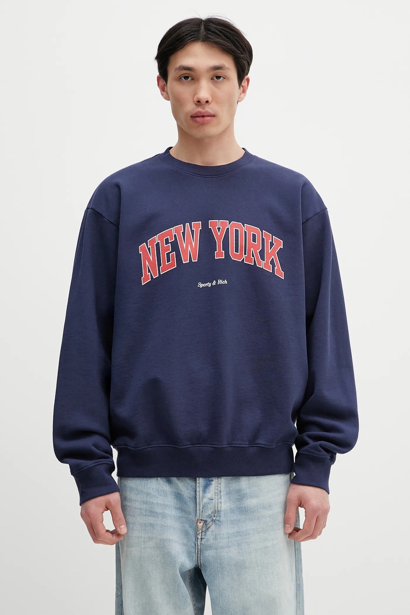 Sporty&Rich｜ (New York Ivy Crewneck (ST071606304BL106 3 Sporty & Rich New York Ivy Crewneck - Dark Blue