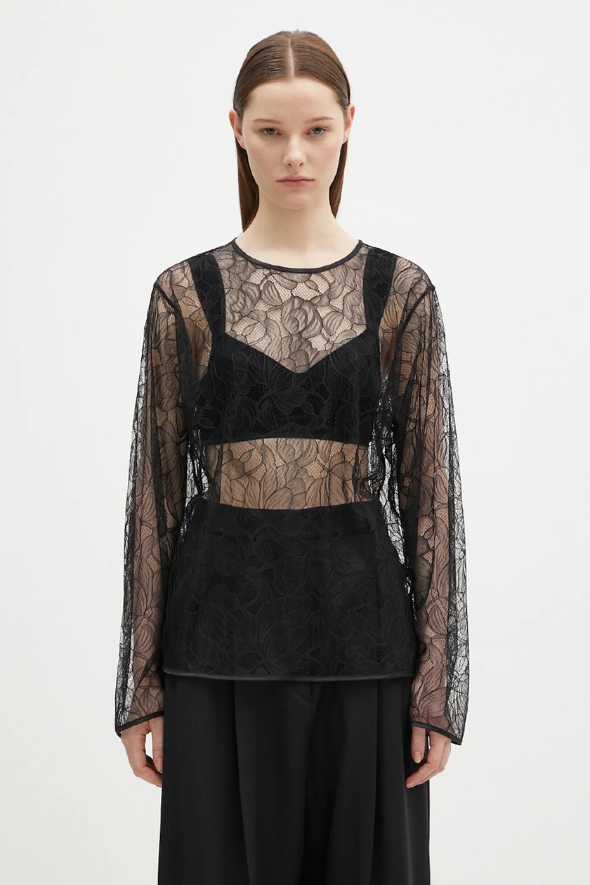 Marine Serre bodysuit Draped Jersey Knotted black color