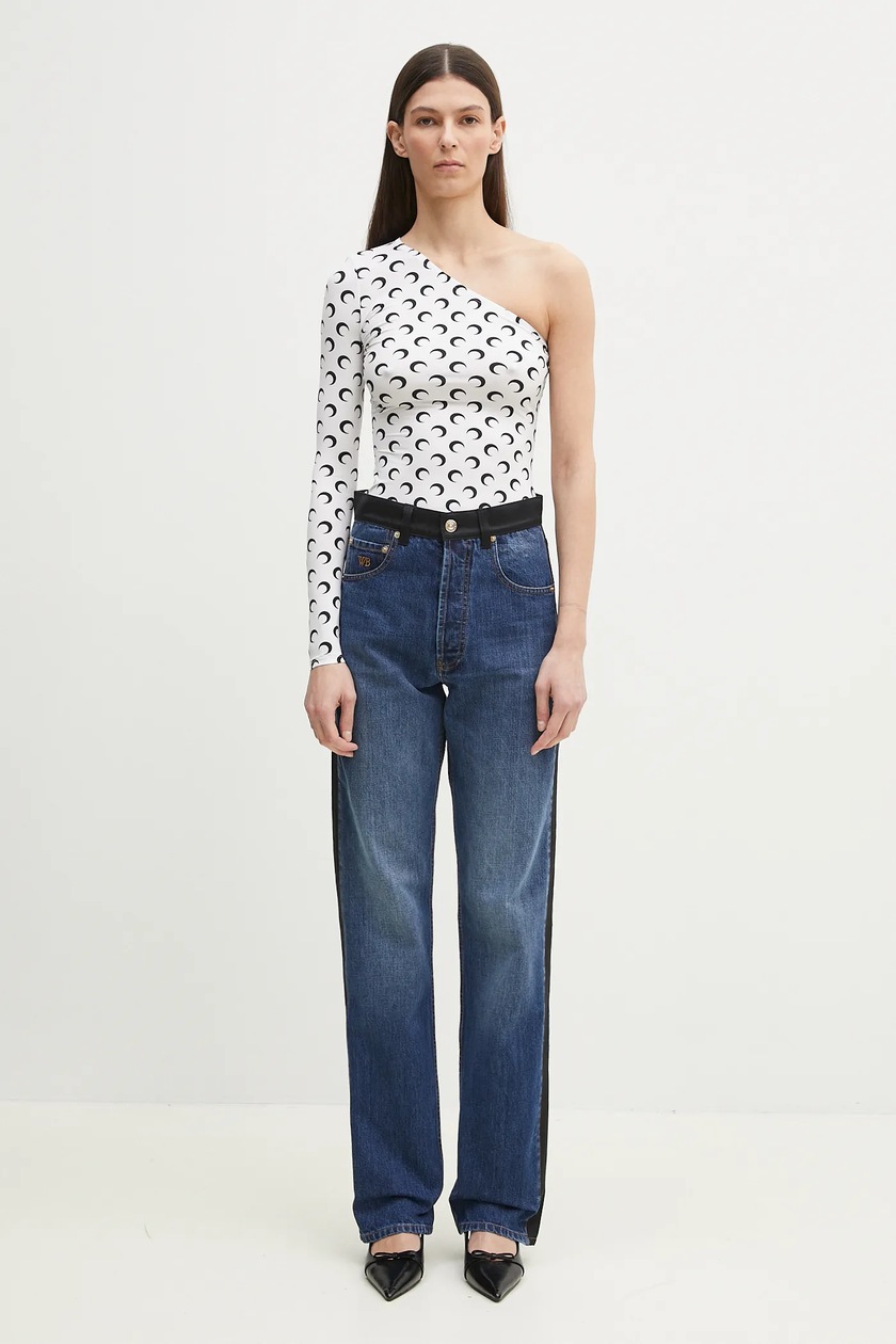 Marine Serre blouse Recycled Moon Jersey SS Asymmetric PRM EU