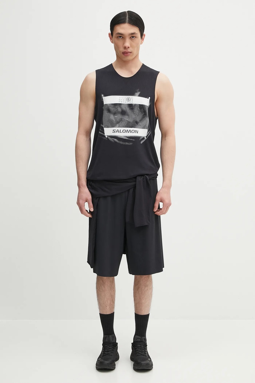【MM6 MAISON MARGIELA X SALOMON】Short Sleeve Tee Deep Black MM6 Maison Margiela x Salomon t-shirt damski kolor czarny