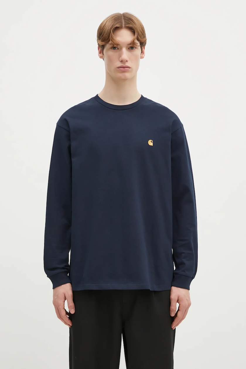 thisisneverthat cotton longsleeve top T-Logo L/S Tee navy thisisneverthat cotton longsleeve top T-Logo L/S Tee navy