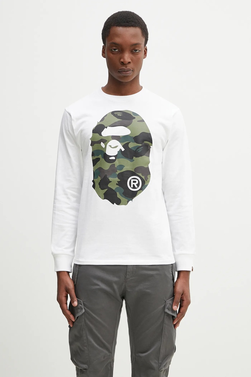 Tシャツ・カットソー YOUHEE GRAPHIC LAYERD LONG SLEEVE IVORY Y-2050 White Long Sleeve T - Fabric of the Universe