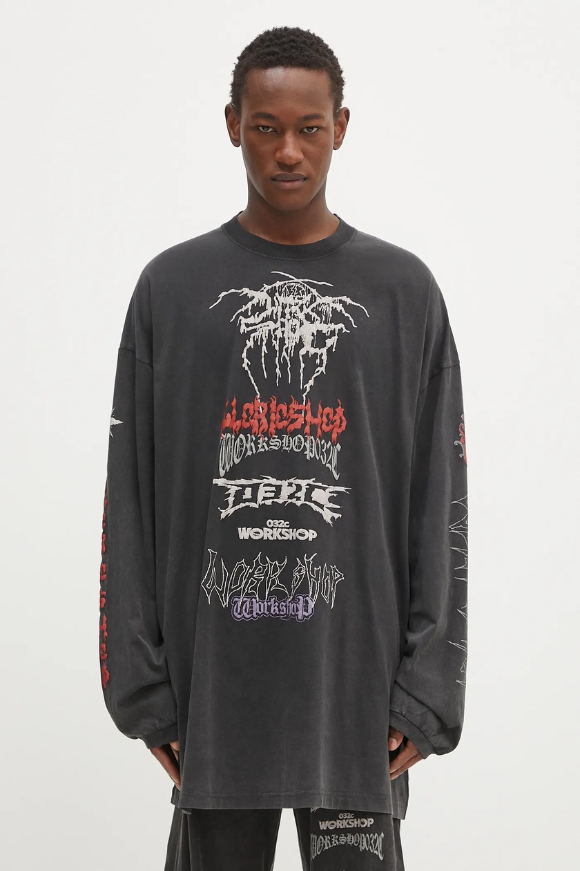 Drôle de Monsieur cotton longsleeve top Le T-Shirt Slogan ML