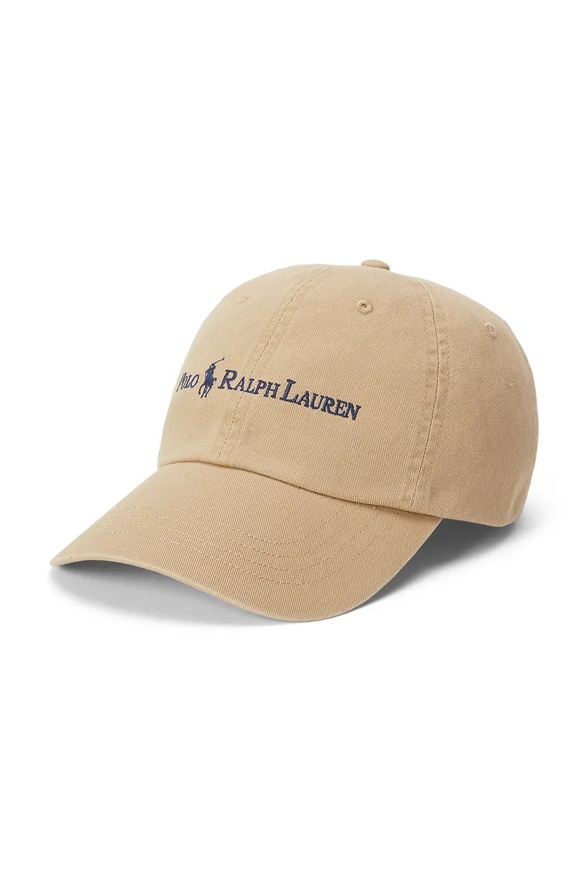 Polo Ralph Lauren czapka z daszkiem bawełniana  kolor beżowy gładka 211967360