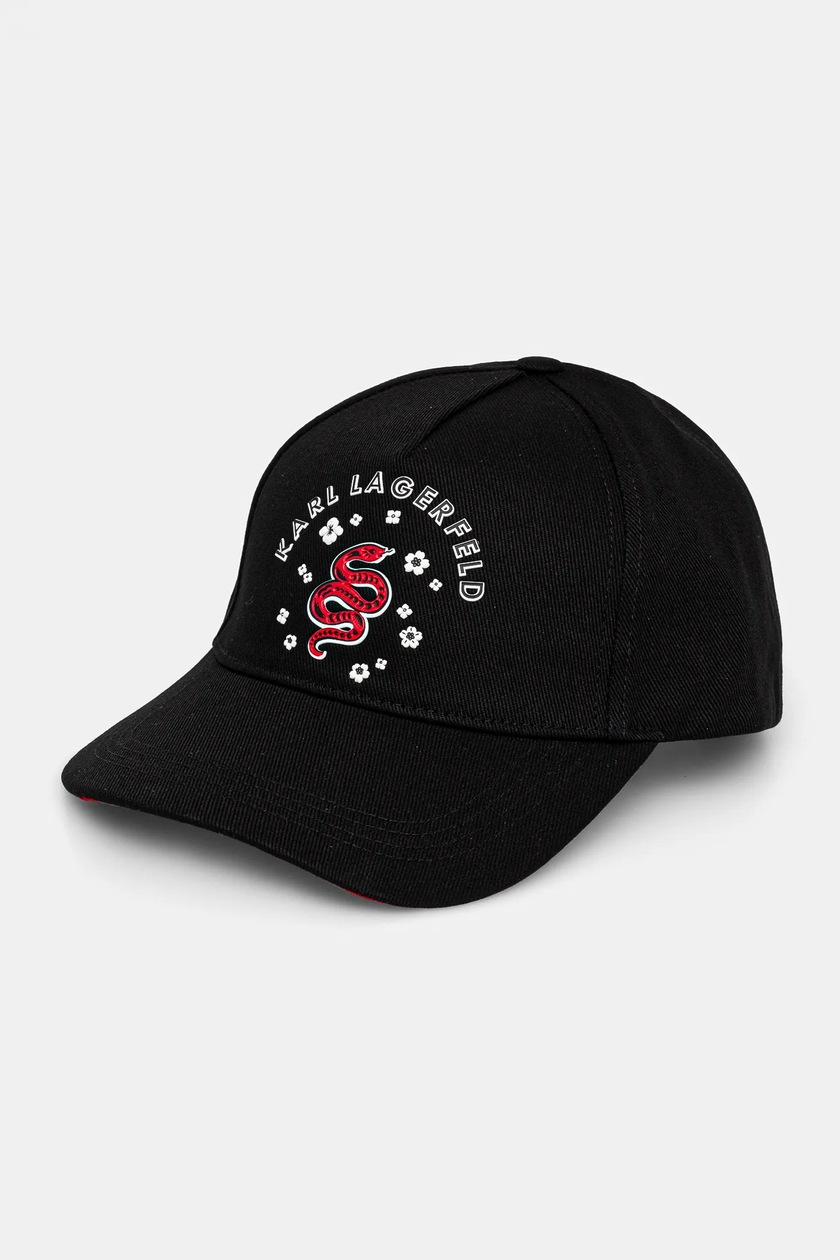 Cappellino Karl Lagerfeld Unisex Nero In Tela, Regolabile, Con Iconico Logo, Taglia Unica