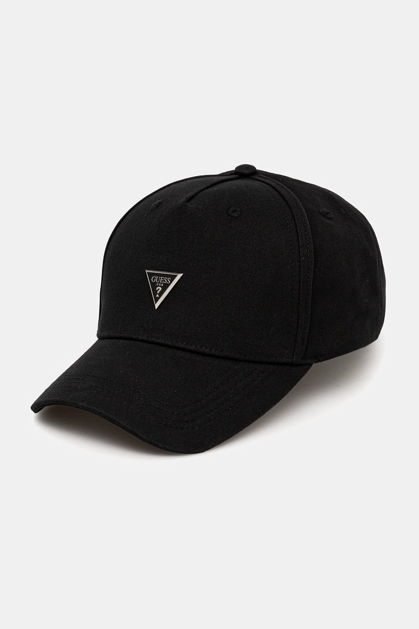 Berretto Baseball Uomo Aquila Ricamata - Cappello Biker In Acrilico Nero Con Visiera Curva