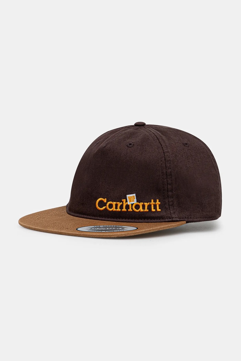 Carhartt WIP cotton baseball cap Label Script Coach Cap brown