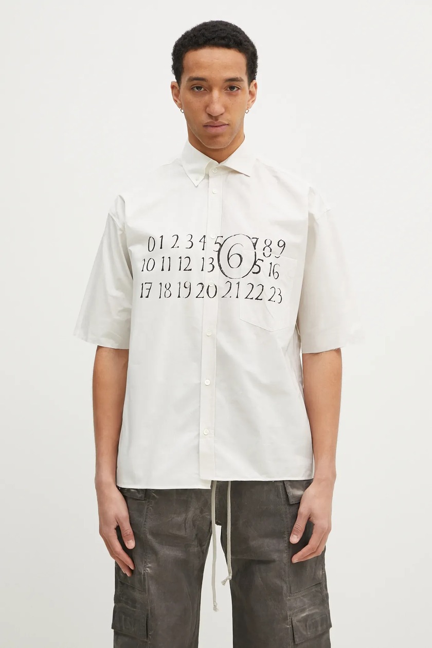 MM6 Maison Margiela cotton shirt blue color relaxed