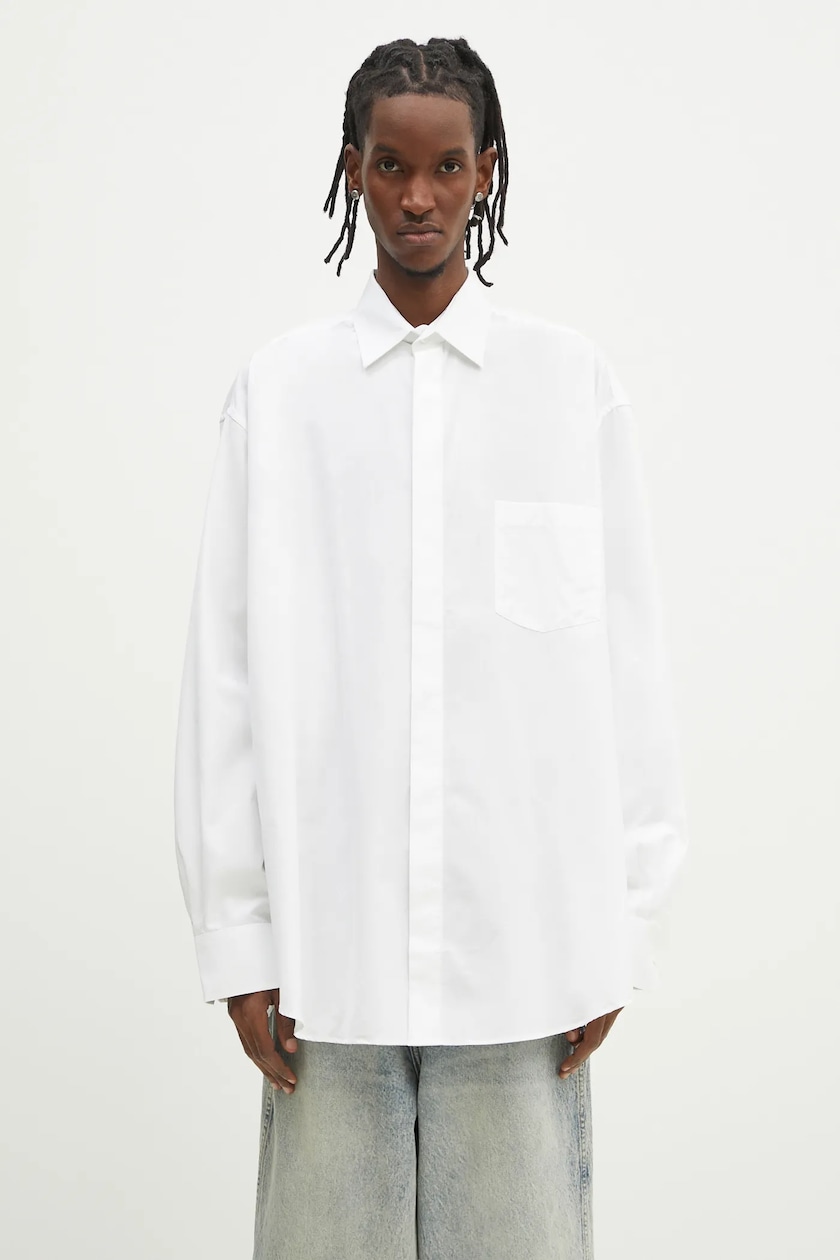 Tシャツ・カットソー Off-White Embroidered satin shirt (OWGA099S23FAB001 1010) 1017 ALYX 9SM cotton shirt Oversized Logo Poplin Shirt PRM EU