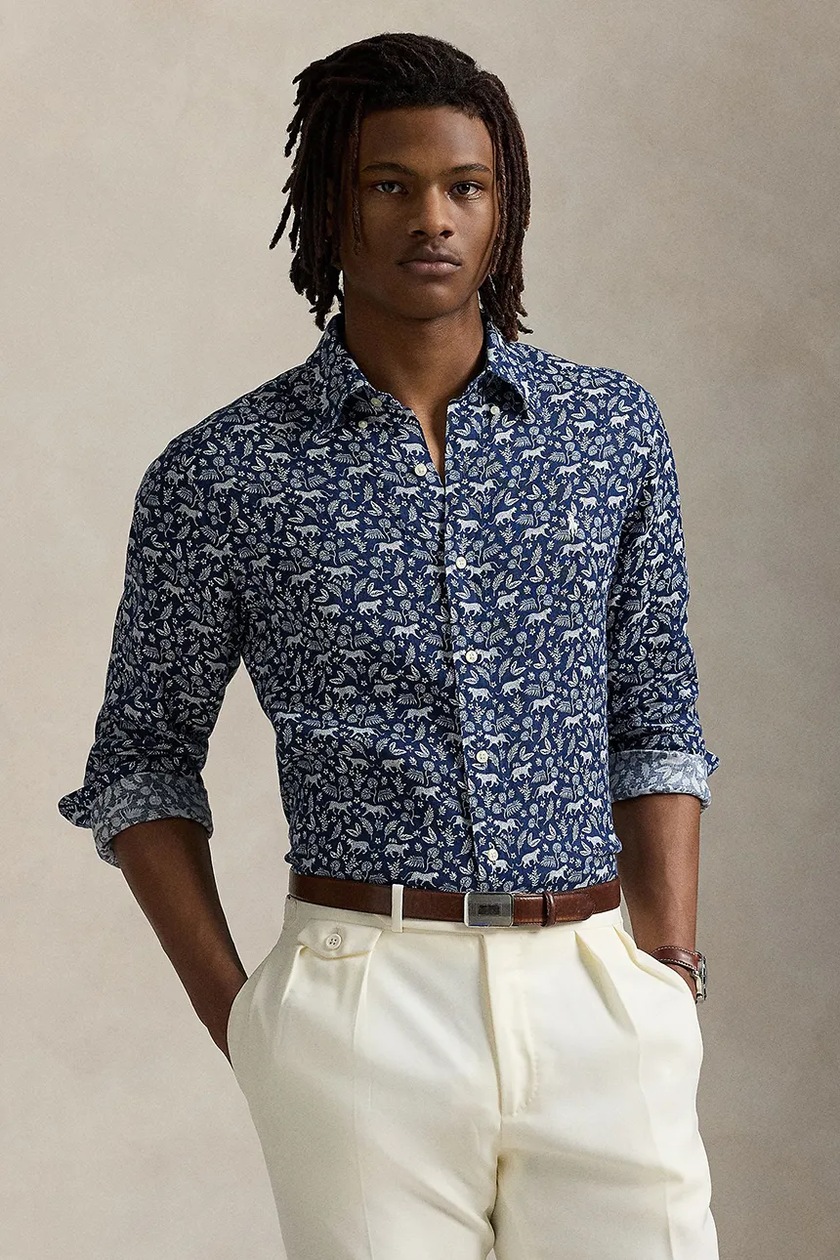 adidas Originals denim shirt men's blue color regular IX6731