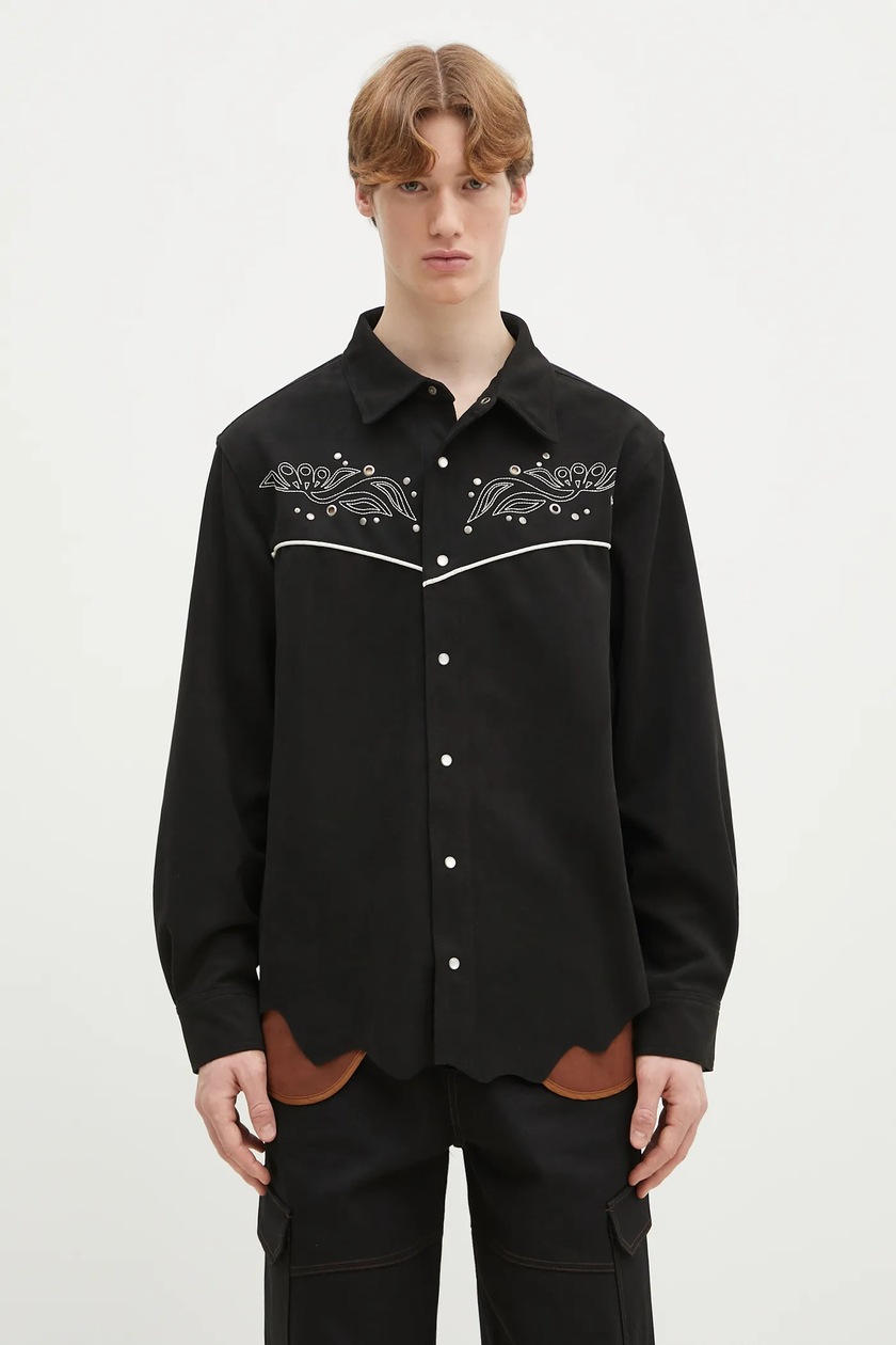 Carhartt WIP wool shirt Torin Shirt Jac black color relaxed