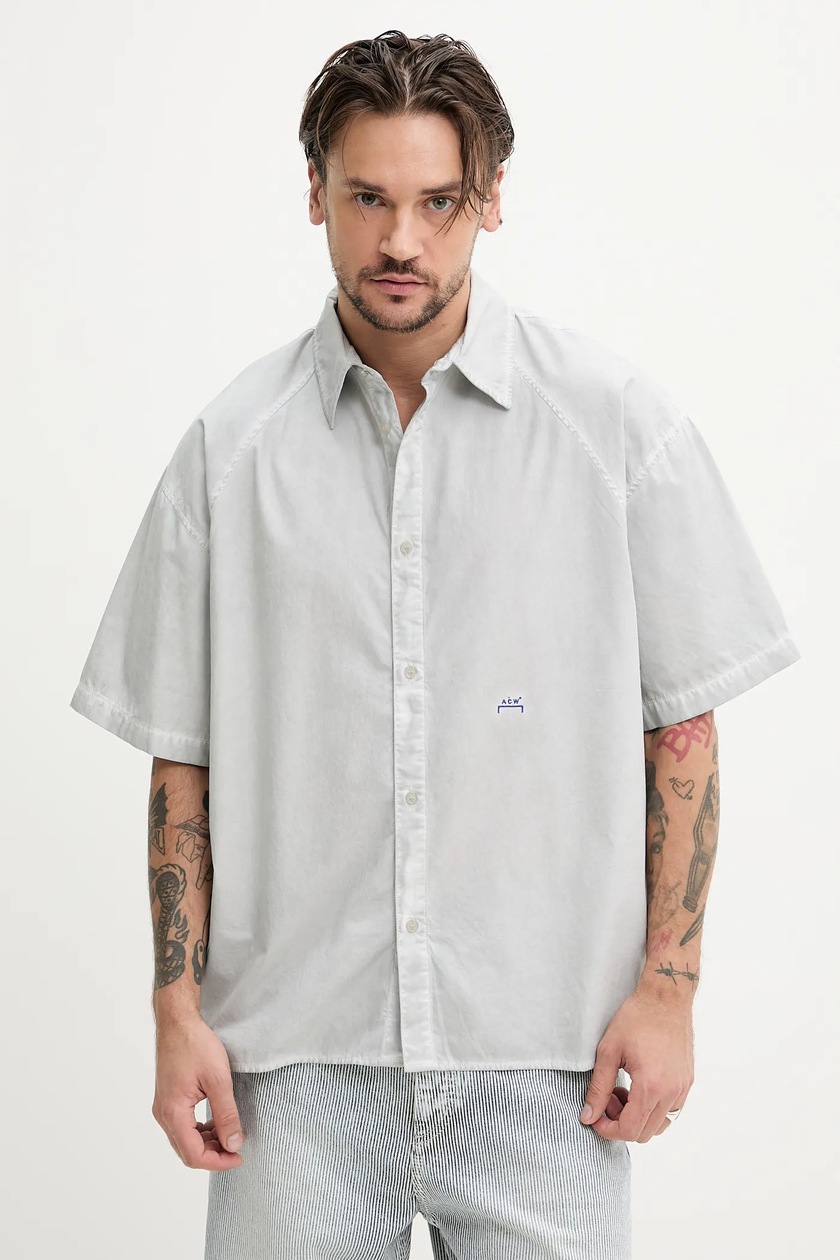 WACKO MARIA　24FW　50'S SHIRT　グレー Gray 50's Open Collar Shirt by WACKO MARIA on Sale