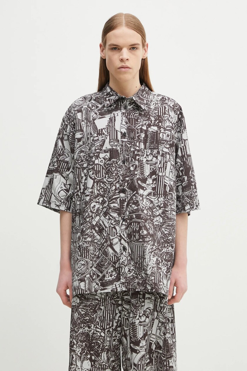 STRIPE DOUBLE LAYERED WING COLLAR SHIRT – THE SHOP YOHJI