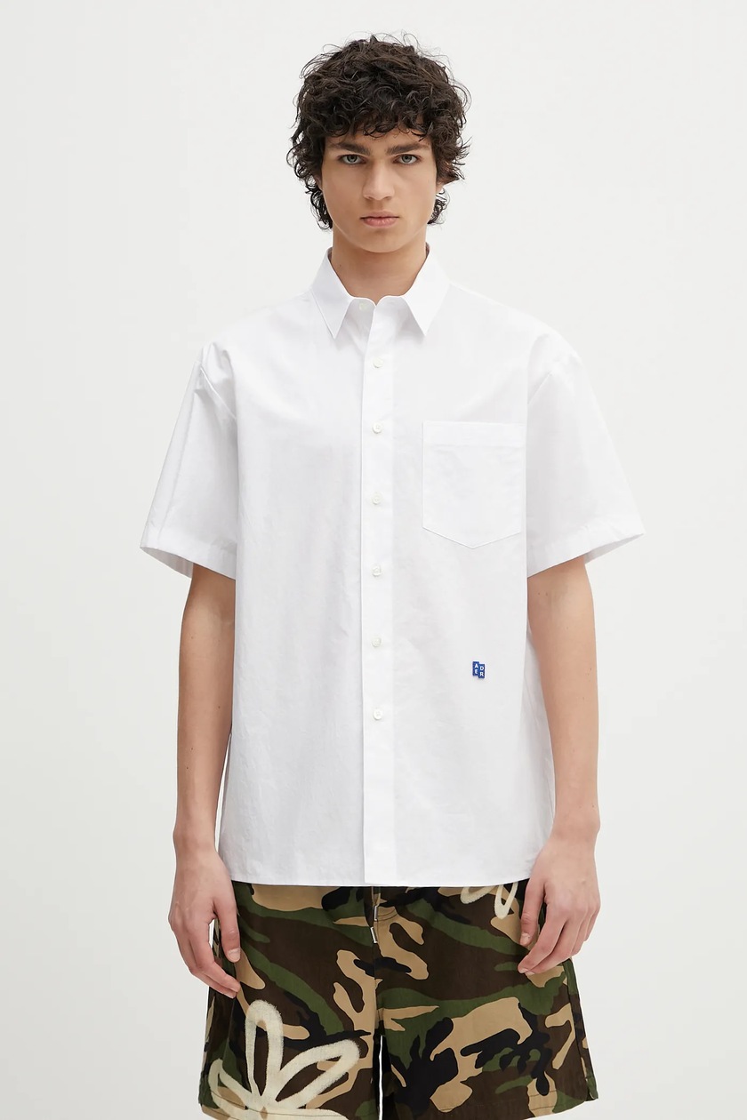 トップスその他 ADER ERROR Men Clothing BMSGFYSW0101OT beige Ader Error t-shirt Tee men's beige color with a print