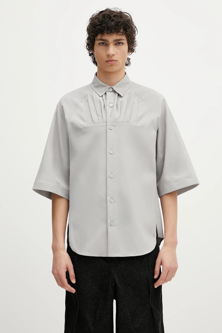 STRIPE DOUBLE LAYERED WING COLLAR SHIRT – THE SHOP YOHJI