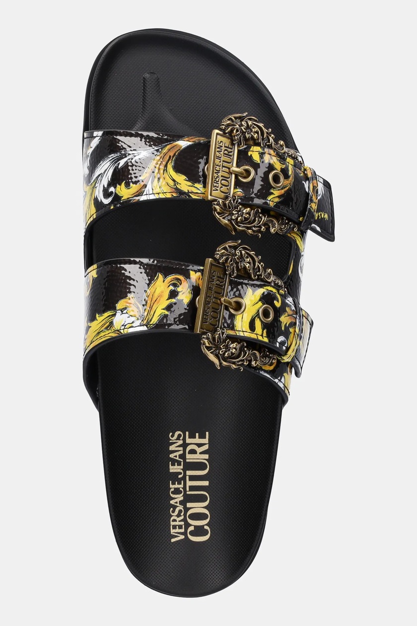Versace Jeans Couture klapki damskie kolor czarny na