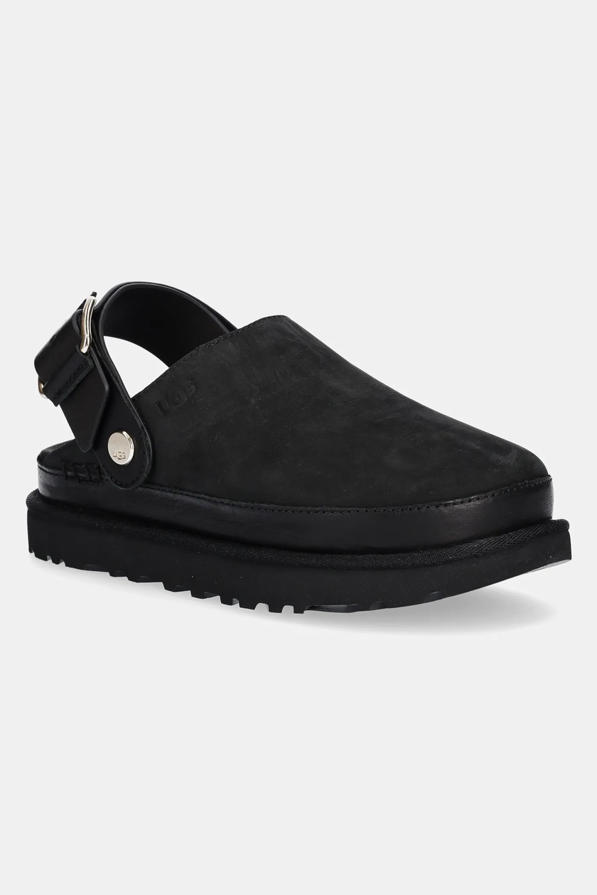 Шлепанцы UGG Goldenglow Slide цвет чёрный на платформе 1167430-BLK