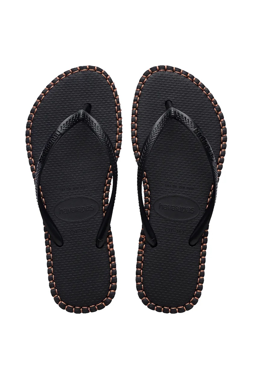 Havaianas japonki SLIM FLATFORM damskie kolor czarny