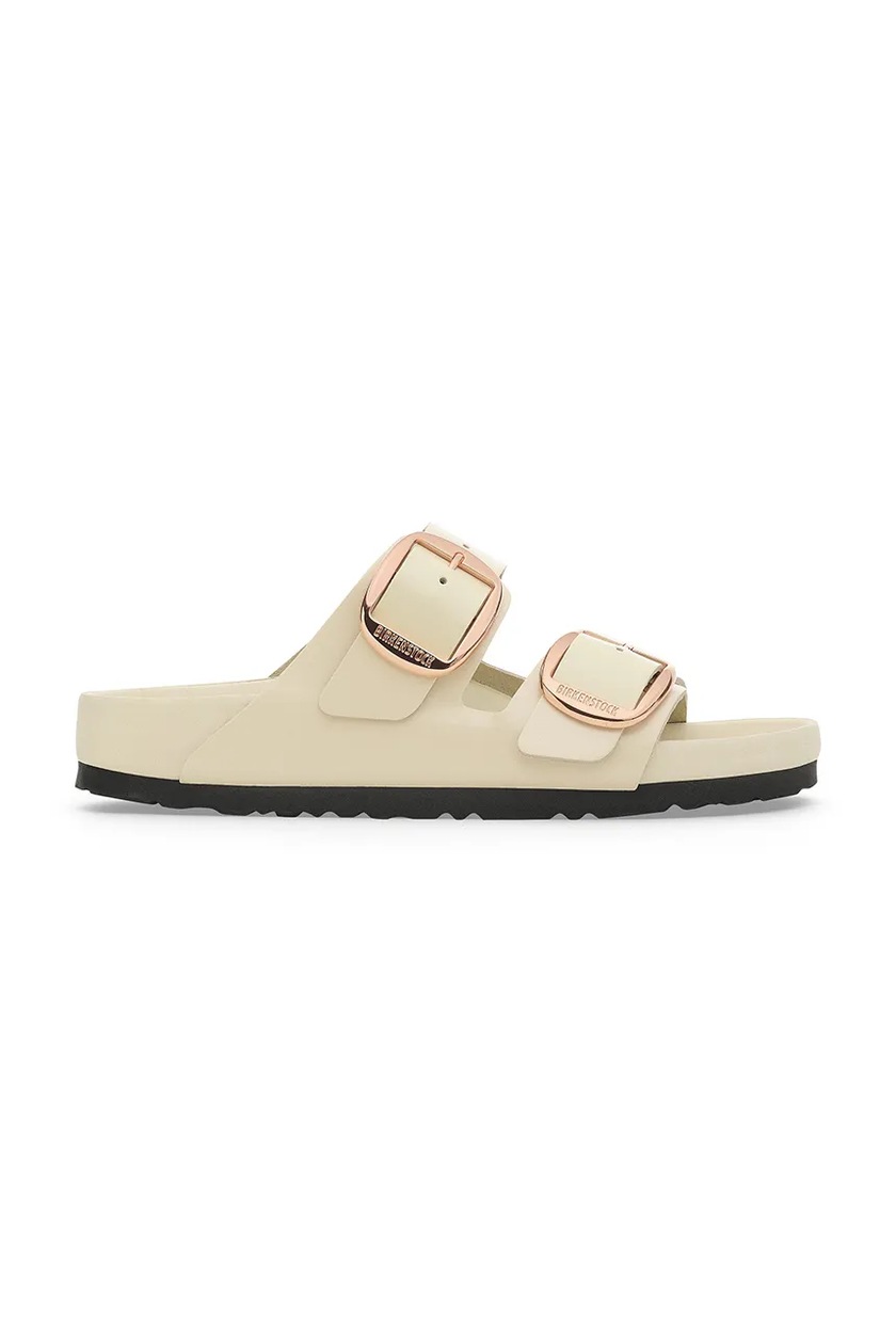Birkenstock klapki nubukowe Arizona SFB kolor beżowy 1019016