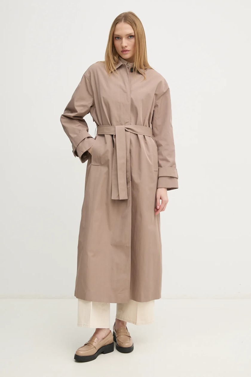 Trench kabát Calvin Klein Jeans, barva béžová