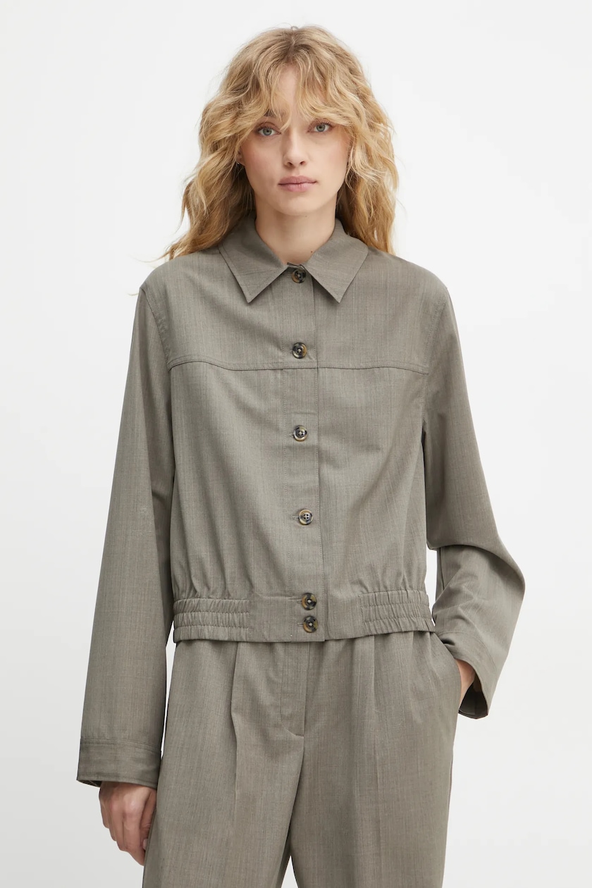 ジャケット JW ANDERSON Woman Jacket Grey SH0237PG1270 931 JW Anderson denim jacket Layered Denim Jacket women's gray