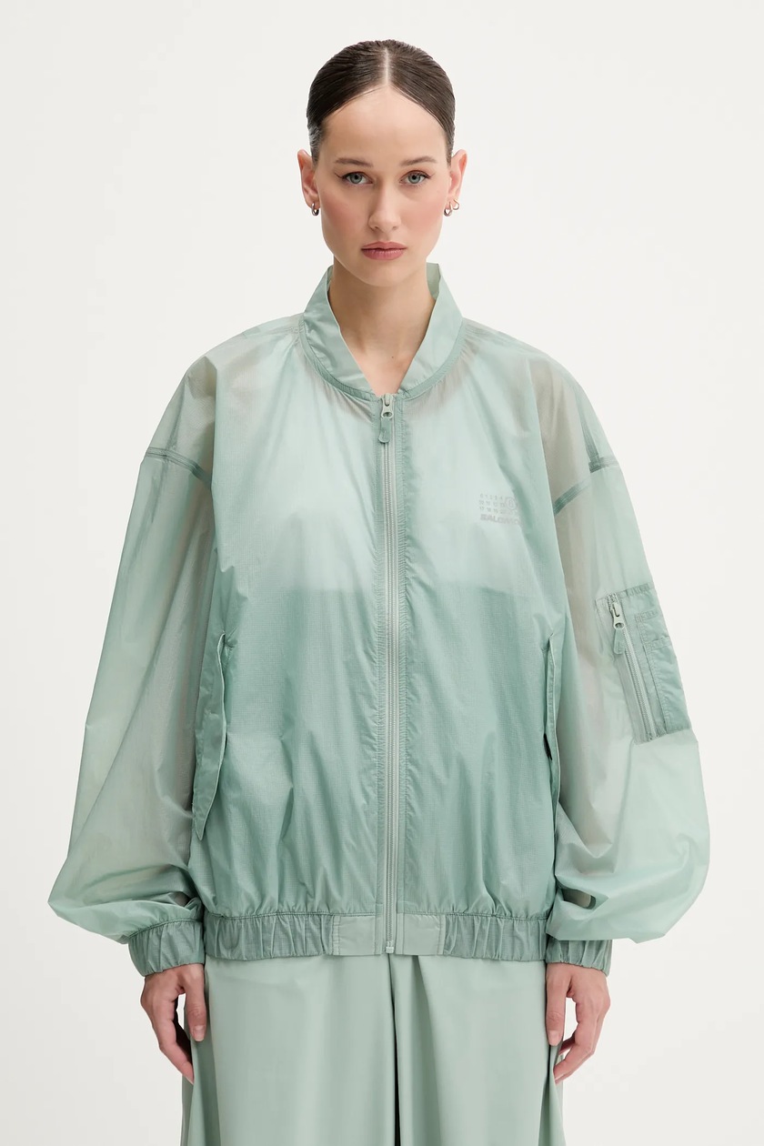 アウターその他 MM6 MAISON MARGIELA Bomber jacket Green S52AM0315M35257 MM6 Maison Margiela kurtka bomber kolor zielony przejściowa