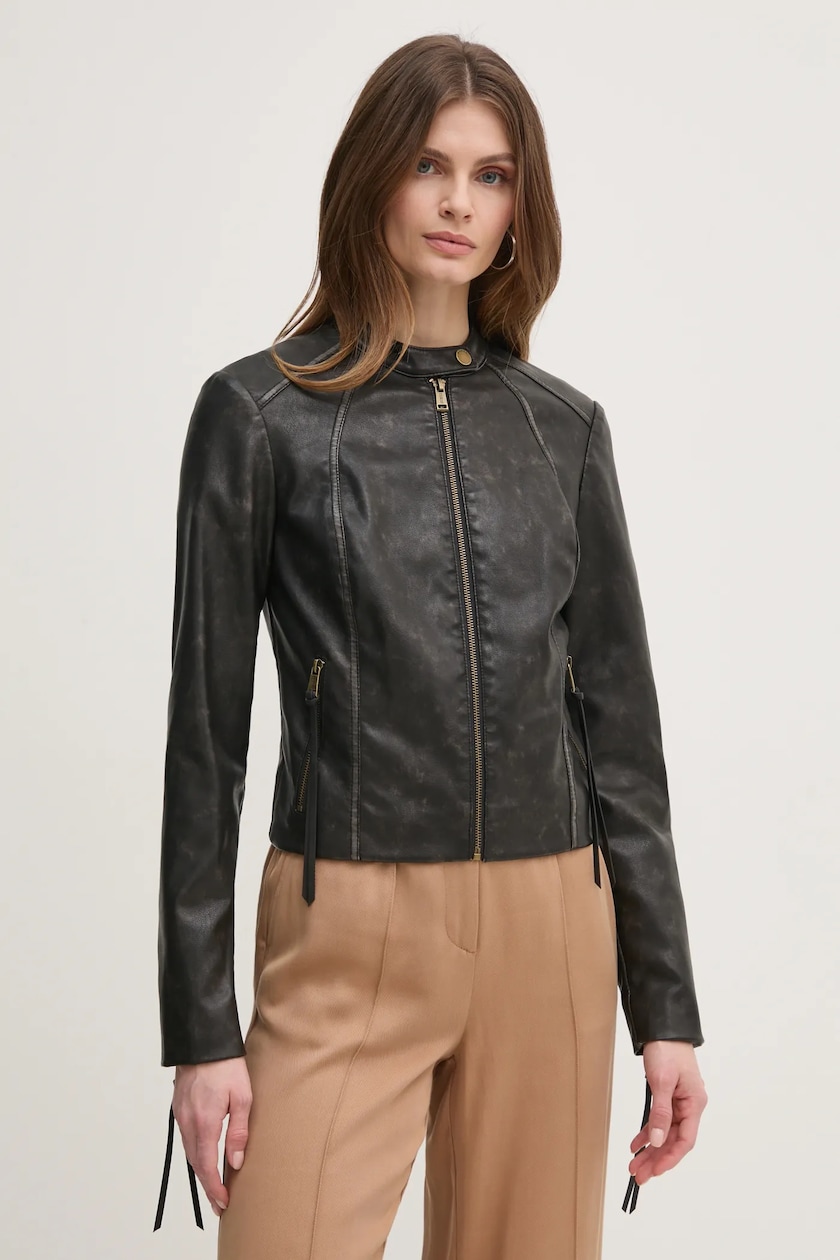 Biker Jacket Giubbotto Pelle Guess Guess Biker Giacca In Pelle Jet