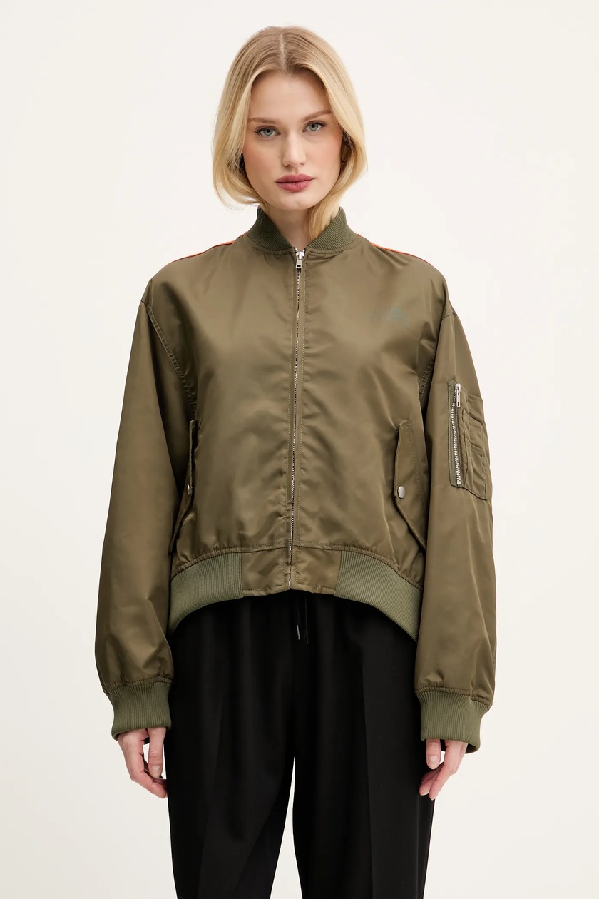 アウターその他 MM6 MAISON MARGIELA Bomber jacket Green S52AM0315M35257 MM6 Maison Margiela kurtka bomber kolor zielony przejściowa