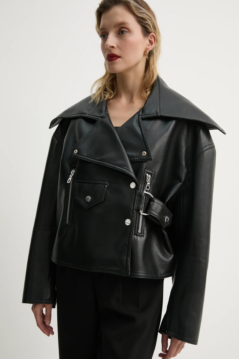 カプリコ Karl Lagerfeld ramoneska skórzana damska kolor czarny