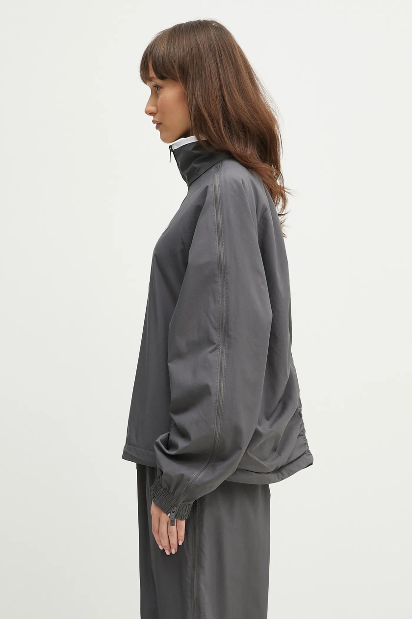 adidas Originals jacket WOVEN TT ZIP women's gray color JY8879 at adidas Originals jacket WOVEN TT ZIP women's gray color JY8879 at