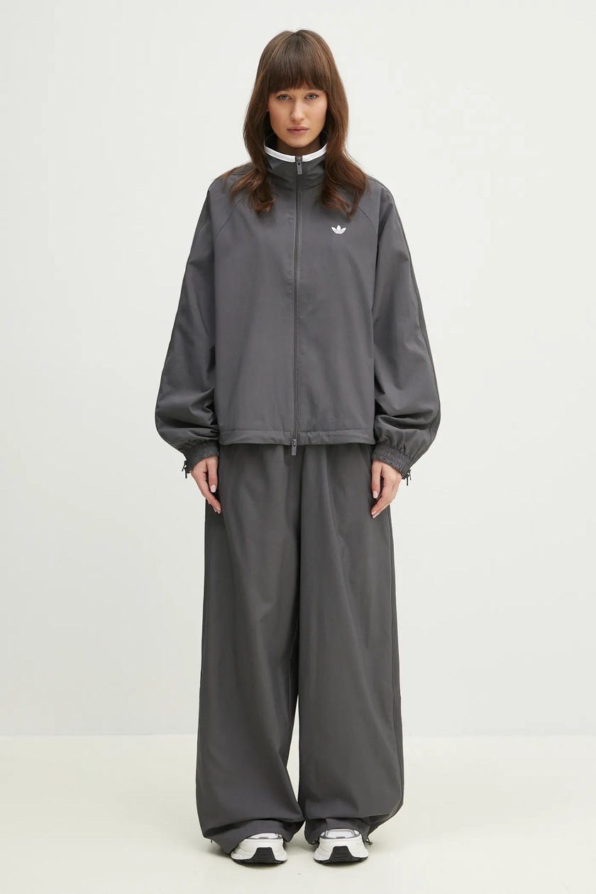 adidas Originals jacket WOVEN TT ZIP women's gray color JY8879 at