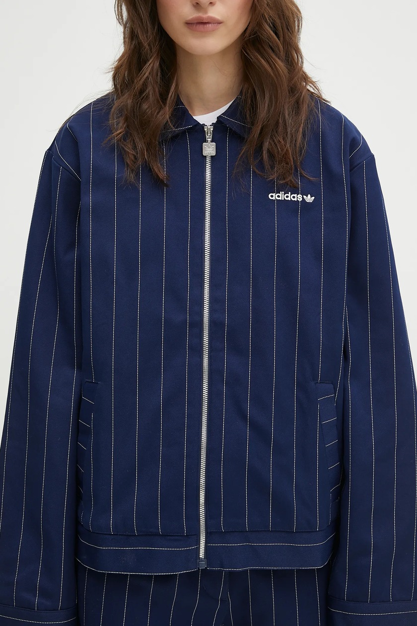 adidas Originals Pinstripe H Jacket navy blue color JJ3477 at PRM US