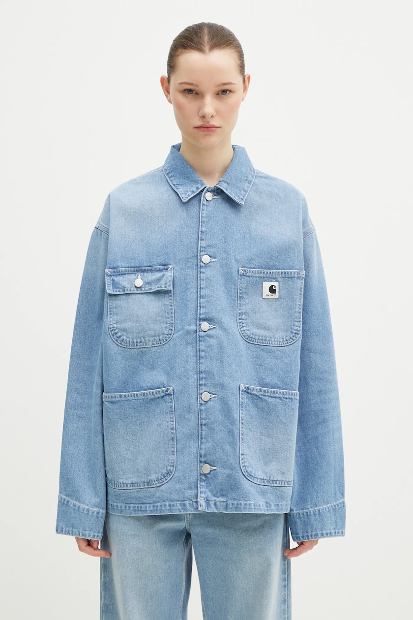 Carhartt WIP denim jacket Lovilia Shirt Jac women's blue color Carhartt WIP denim jacket Lovilia Shirt Jac women's blue color